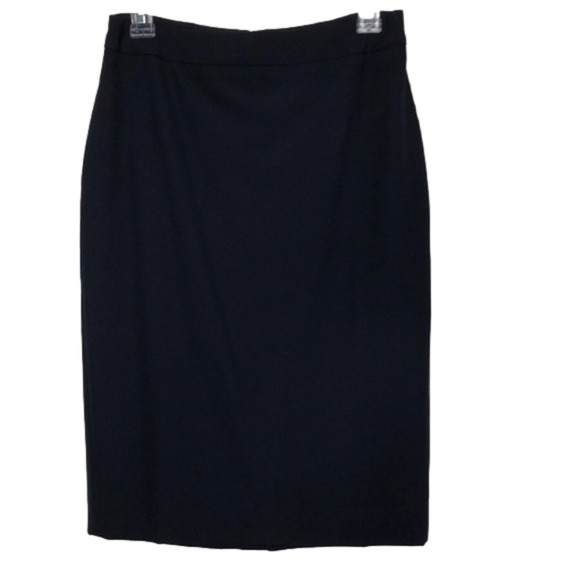 LANDS’ END - Classic Navy Blue Fully Lined Straight Midi Pencil Skirt - Size 2 - Picture 1 of 7
